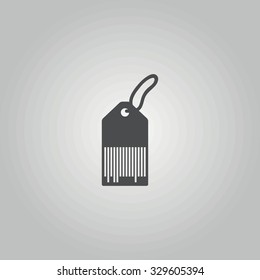 price tag icon with bar code.