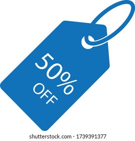 price tag icon. Big sale 50 percent off icon