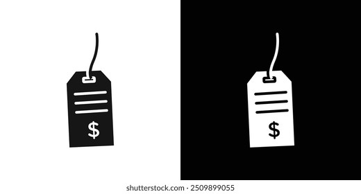 Ícone de etiqueta de preço Conjunto de logotipo de vetor de arte de linha preta