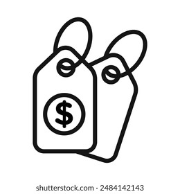 Price tag icon black and white vector sign