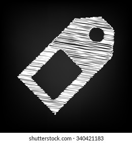 price tag icon  with chalk effect 
