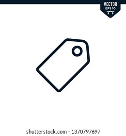 Price Tag icon collection in outlined or line art style, editable stroke vector