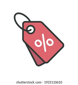 price tag icon of color style design vector template