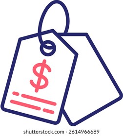 Price Tag Icon Color Vector Illustration