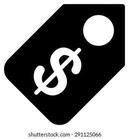 Price Tag icon from Commerce Set. Vector style: flat symbol, black color, rounded angles, white background.