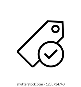 Price Tag icon. Commerce And Shopping. Tag,  Shopping Label sign. Checked Price icon