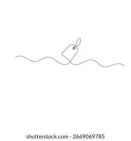 Icono de etiqueta de Precio Ilustración vectorial de contorno de dibujo de una línea continua 