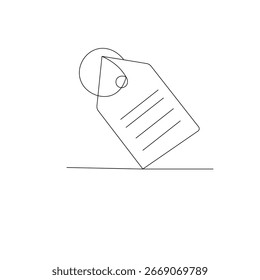 ícone de etiqueta de preço contínuo uma linha desenho contorno vetor ilustração 