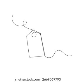ícone de etiqueta de preço contínuo uma linha desenho contorno vetor ilustração 