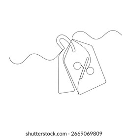 ícone de etiqueta de preço contínuo uma linha desenho contorno vetor ilustração 