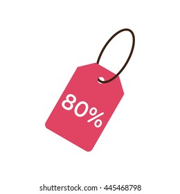 price tag icon. discount  symbols. 80% percent.