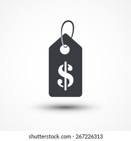 Price tag icon with dollar sign. Price tag, dollar currency sign, discount icon, buy, bill, business, buttons