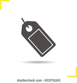 Price tag icon. Drop shadow silhouette symbol. Discount shopping label. Vector isolated illustration