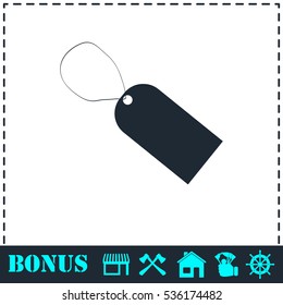 Price tag icon flat. Simple vector symbol and bonus icon