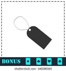 Price tag icon flat. Simple vector symbol and bonus icon