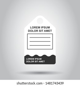 Price tag icon in flat style. Coupon label vector illustration on isolated background. Sale sticker business concept.