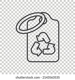Price tag icon in flat style. Bio recycle vector illustration on white isolated background. Ecology sign business concept.