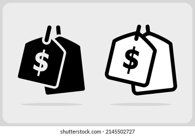 Icono de etiqueta de precio en estilo plano en la ilustración Vector.