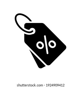 price tag icon of glyph style  design vector template