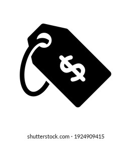 price tag icon of glyph style  design vector template