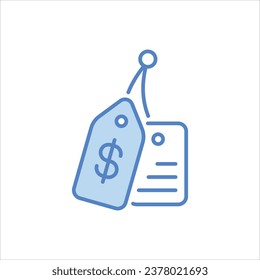 Price Tag icon islolate white background vector stock illustration.
