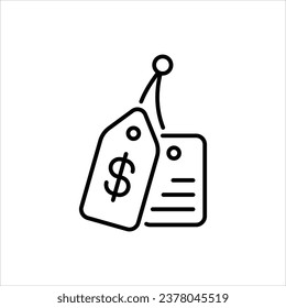 Price Tag icon islolate white background vector stock illustration.