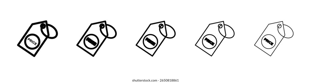 Preisschild-Symbol einzeln auf weißem Hintergrund
