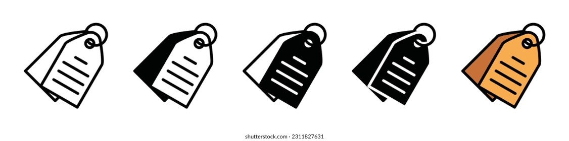 Price tag icon. Price label icon vector in line, flat, and color style on white background with editable stroke for apps and websites. Vector illustration