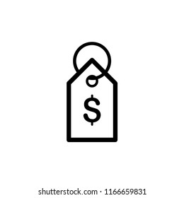Price tag icon. Tag label icon for websites and apps. Sales label icon on white background. Flat vector illustration.