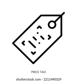 Price Tag Icon. Line Art Style Design Isolated On White Background