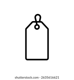 Price tag icon in line style, isolated on white. Suitable for commerce, shopping, pricing, and retail design.