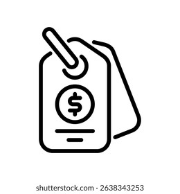 Price Tag Icon Line Vector Illustration