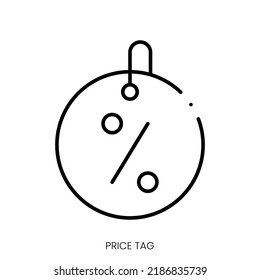 price tag icon. Linear style sign isolated on white background. Vector illustration