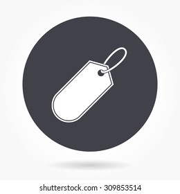 Price tag  icon with long shadow, flat design. Vector illustration.