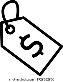 Price tag icon outline for e-commerce website