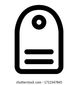 Price tag. Icon with outline style, perfect pixels and base size of 32x32 px. Suitable for website design, logos, applications and UI.