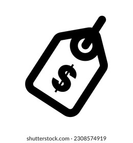 Price tag icon, outline style, editable vector