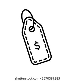 Price tag icon Outline thin set