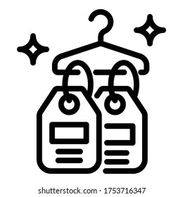 Icono de la etiqueta de precio. Icono de vector de etiqueta de precio de contorno para diseño web aislado en fondo blanco