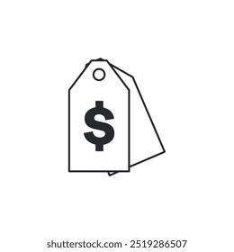 Price Tag icon. paper discount tag symbol template for graphic and web design collection logo vector illustration