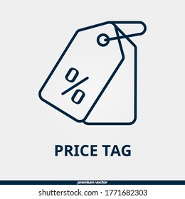 price tag icon, premium linear price tag icon.