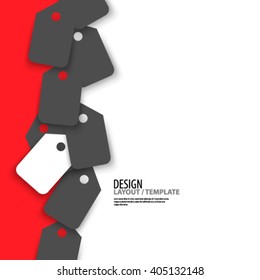 Price Tag Icon with Red Design/Layout Background