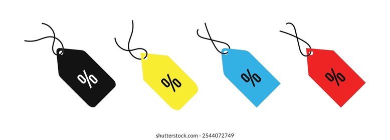 Price tag icon. Sale discount tag label. Label isolated on white background. Label percentage. Vector illustration. Eps 10.