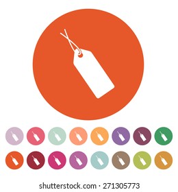 The price tag icon. Sale symbol. Flat Vector illustration. Button Set