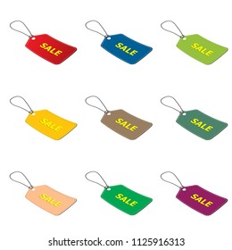 Price tag icon set with isolate