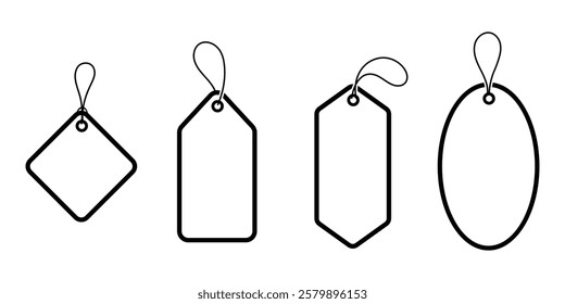 Price tag icon set. Labels, Keywords, Coupons, Categories, Discount concept. 