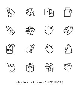 Price tag icon. Set of line icons on white background. Discount, sale, purchase. Retail concept. Vector illustration can be used for topics like advertising, promotion, shopping