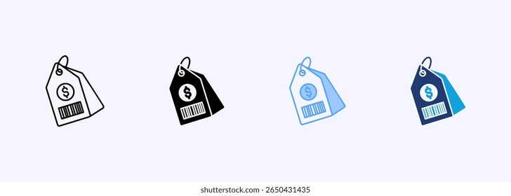 Price Tag Icon Set Multiple Style Collection
