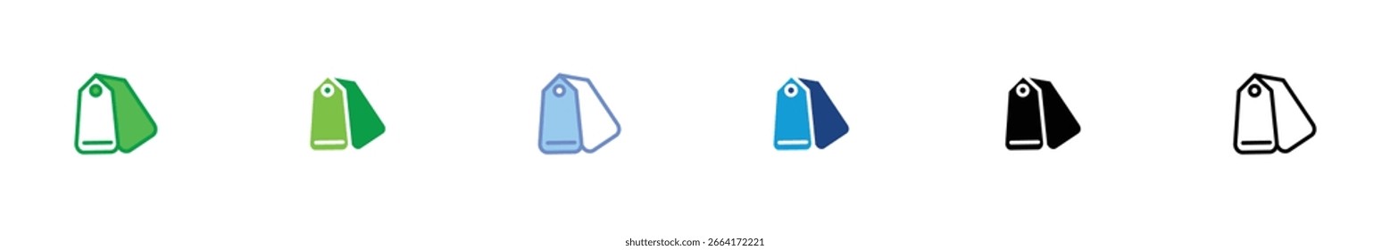 Conjunto de íconos de etiquetas de Precio en múltiples Colores: venta, compras y descuentos para comercio electrónico y diseño minorista