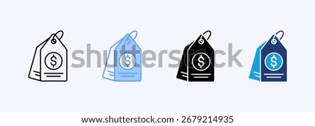 Price Tag Icon Set Multiple Style Collection